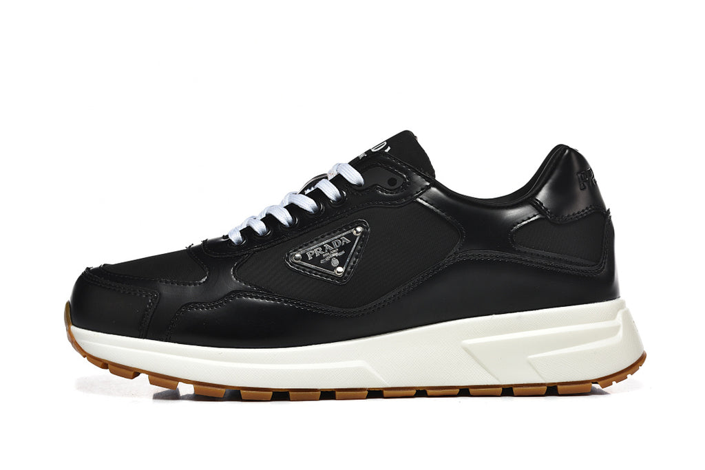 Prada Prax 01 Re-Nylon Brushed Leather Black White Gum