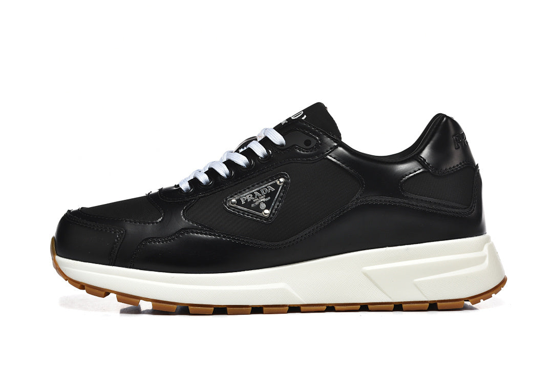 Prada Prax 01 Re-Nylon Brushed Leather Black White Gum
