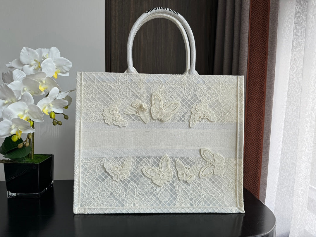 Large CD Book Tote 42cm Butterfly Zodiac White