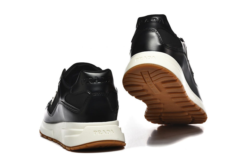 Prada Prax 01 Re-Nylon Brushed Leather Black White Gum