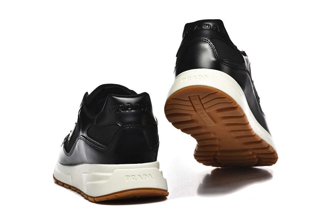 Prada Prax 01 Re-Nylon Brushed Leather Black White Gum