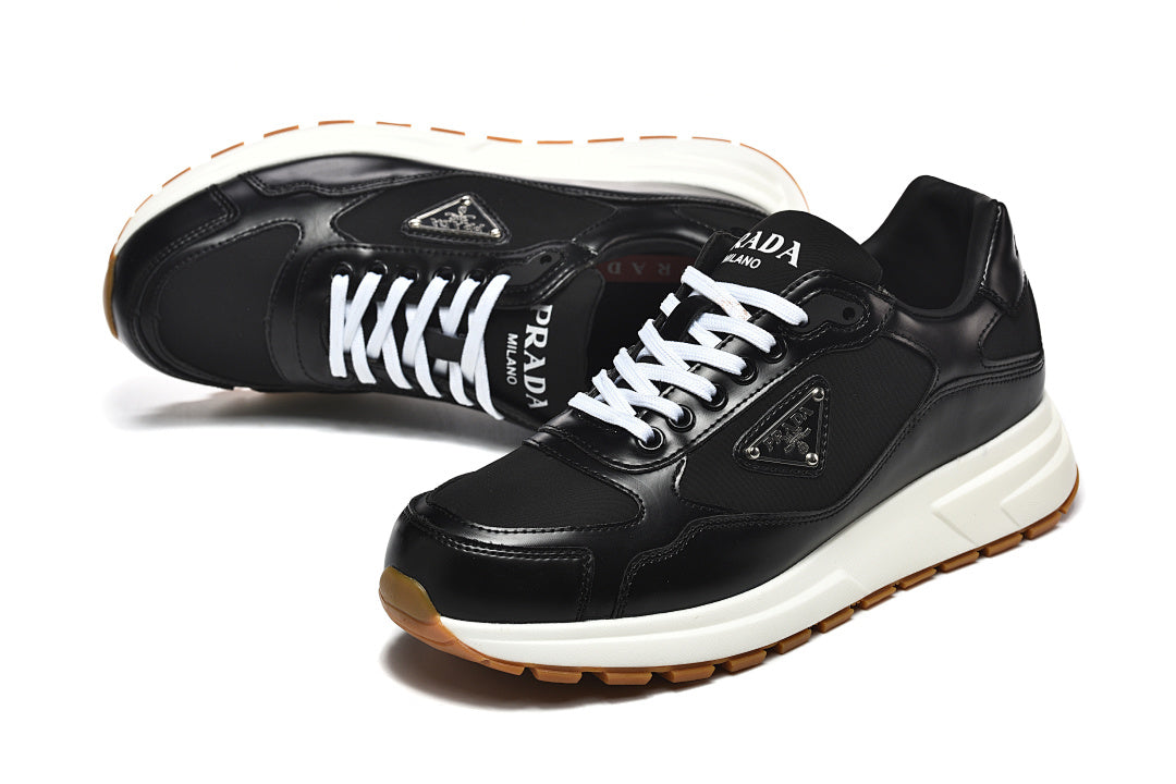 Prada Prax 01 Re-Nylon Brushed Leather Black White Gum