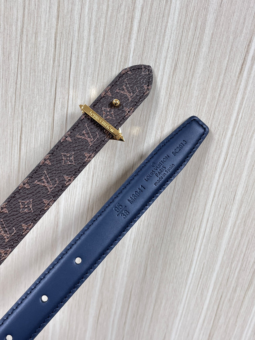 Louis Vuitton LV Flowergram 20MM Reversible Belt Monogram Canvas Blue