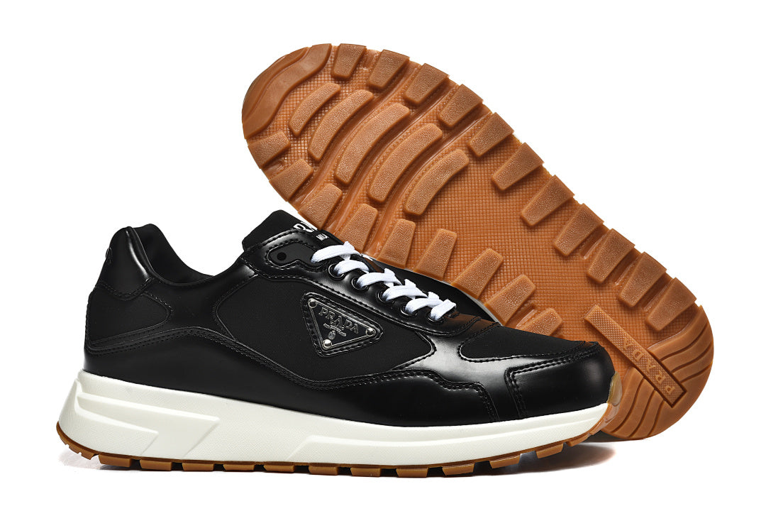 Prada Prax 01 Re-Nylon Brushed Leather Black White Gum