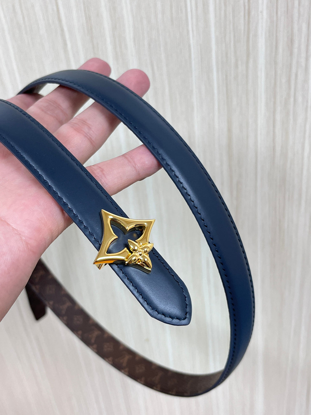 Louis Vuitton LV Flowergram 20MM Reversible Belt Monogram Canvas Blue