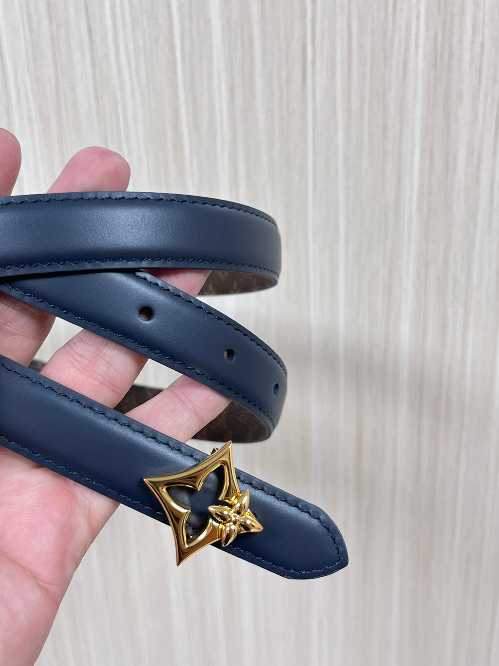 Louis Vuitton LV Flowergram 20MM Reversible Belt Monogram Canvas Blue