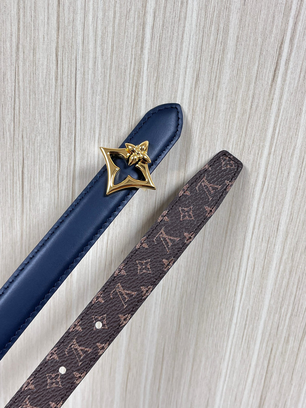 Louis Vuitton LV Flowergram 20MM Reversible Belt Monogram Canvas Blue