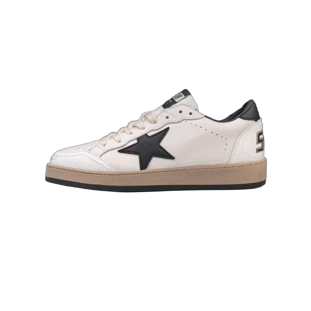 Golden Goose Ball Star White Leather Black
