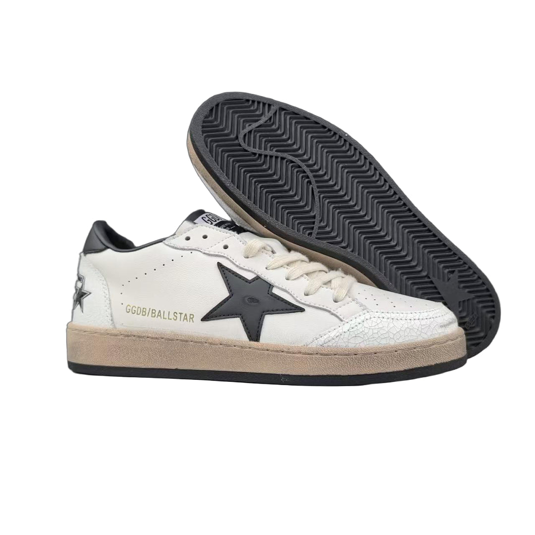 Golden Goose Ball Star White Leather Black