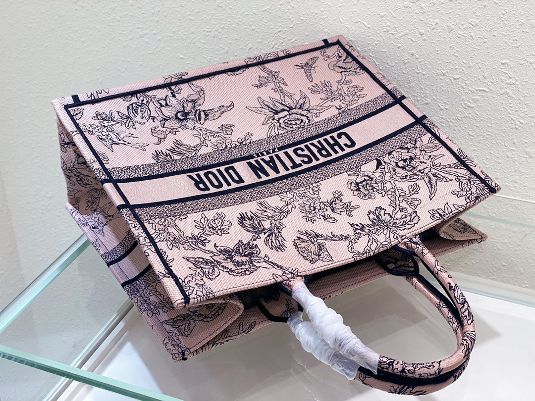 Large CD Book Tote 42cm Jardin Botanique Pink