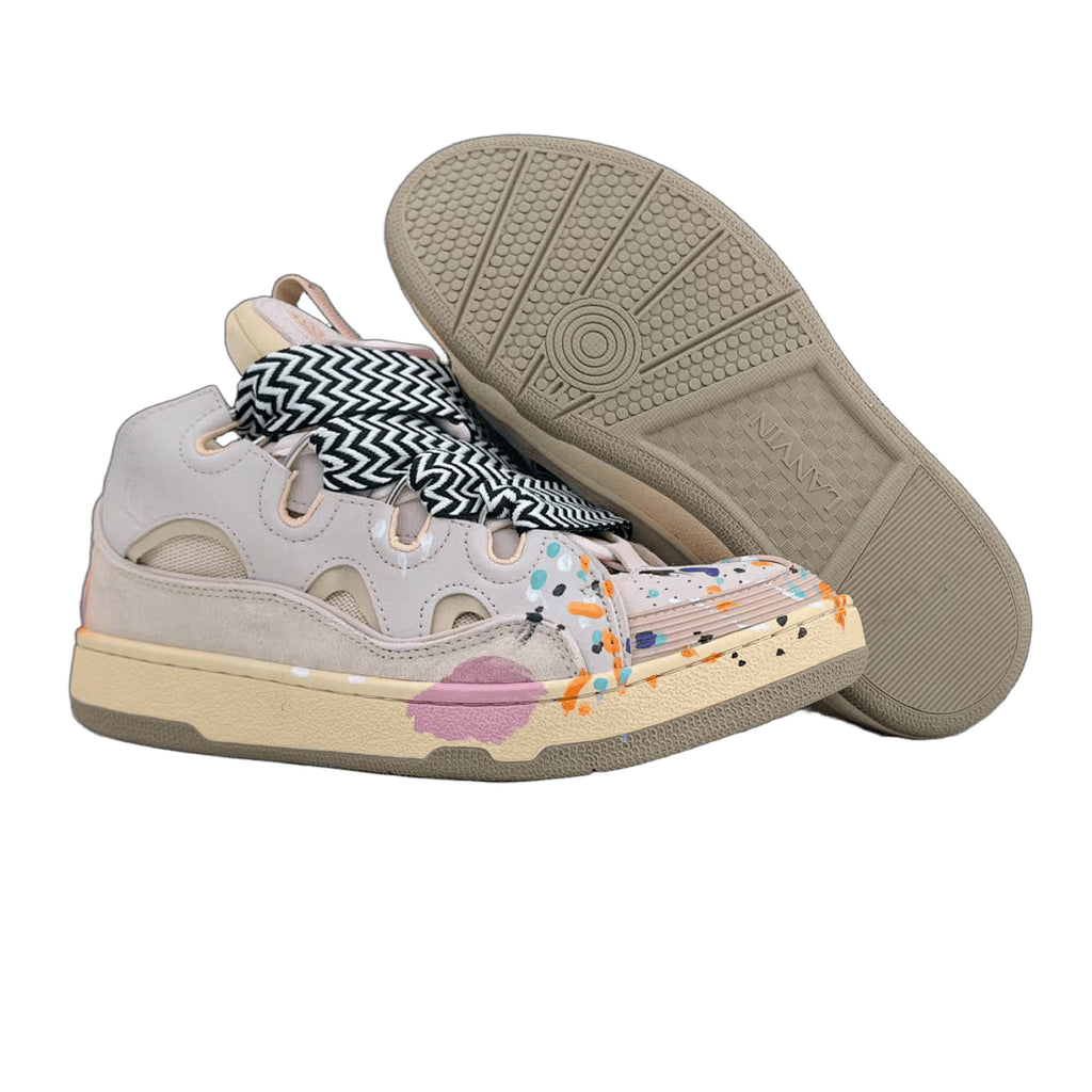 Lanvin x Gallery Dept. Curb Sneakers 'Light Pink Multi Paint Splatter'