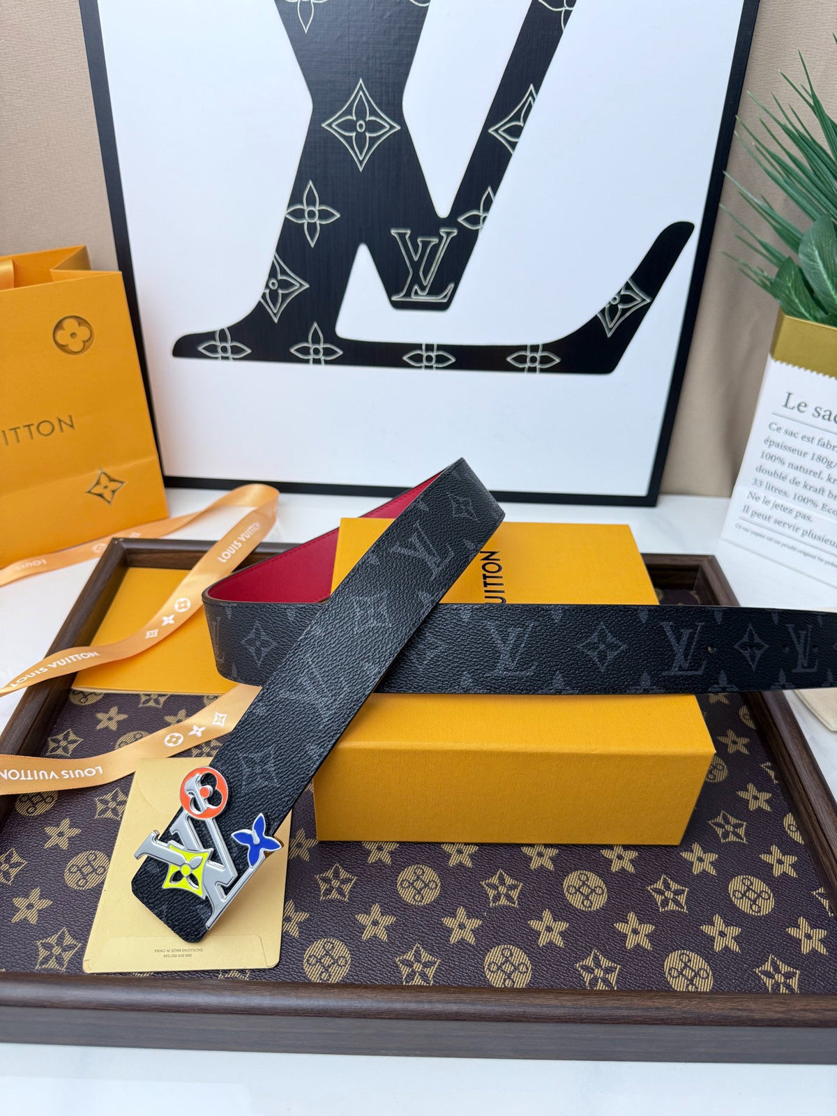 LV Monogram Eclipse Multicolor Buckle 40mm Reversible Belt