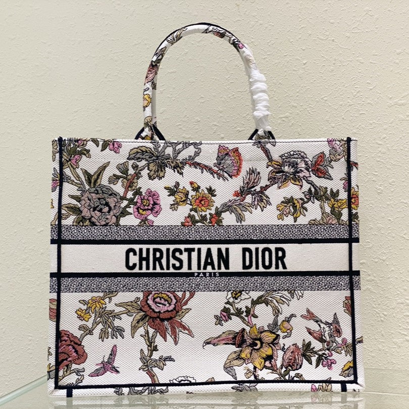 Large CD Book Tote 42cm Jardin Botanique White