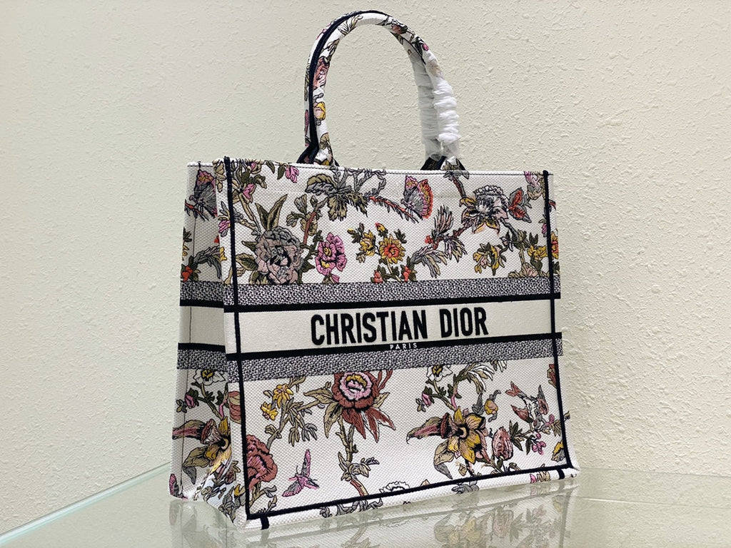 Large CD Book Tote 42cm Jardin Botanique White