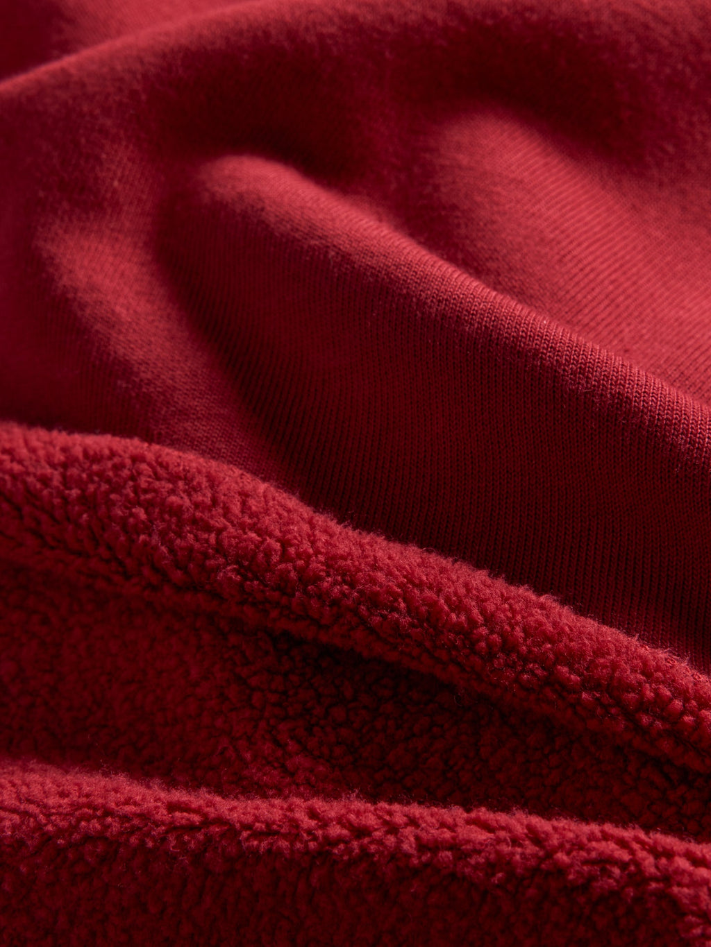 Crew Neck Sweatshirt in French Terry - Cherry Red