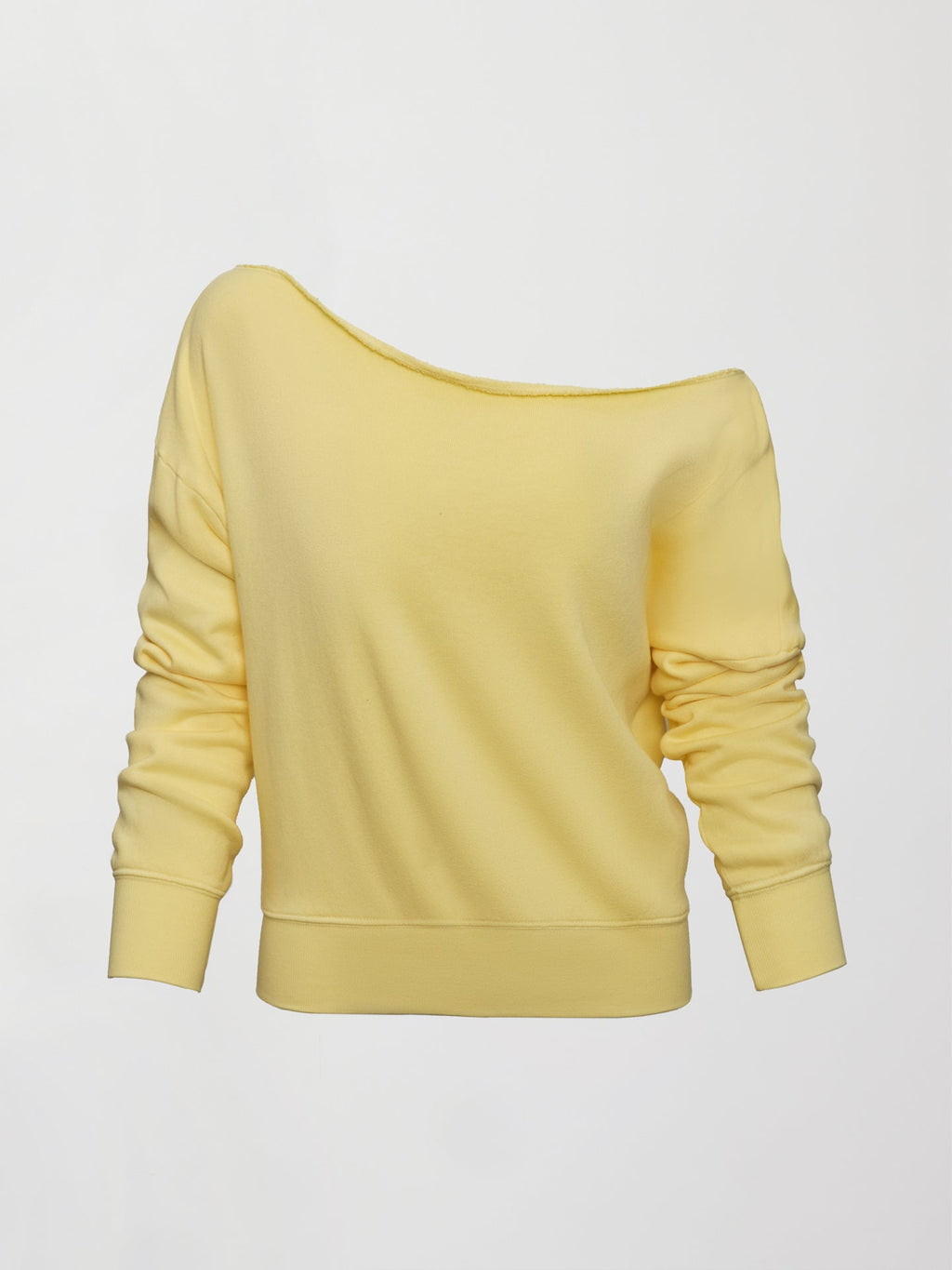 Off Shoulder Sweatshirt in French Terry - Banana