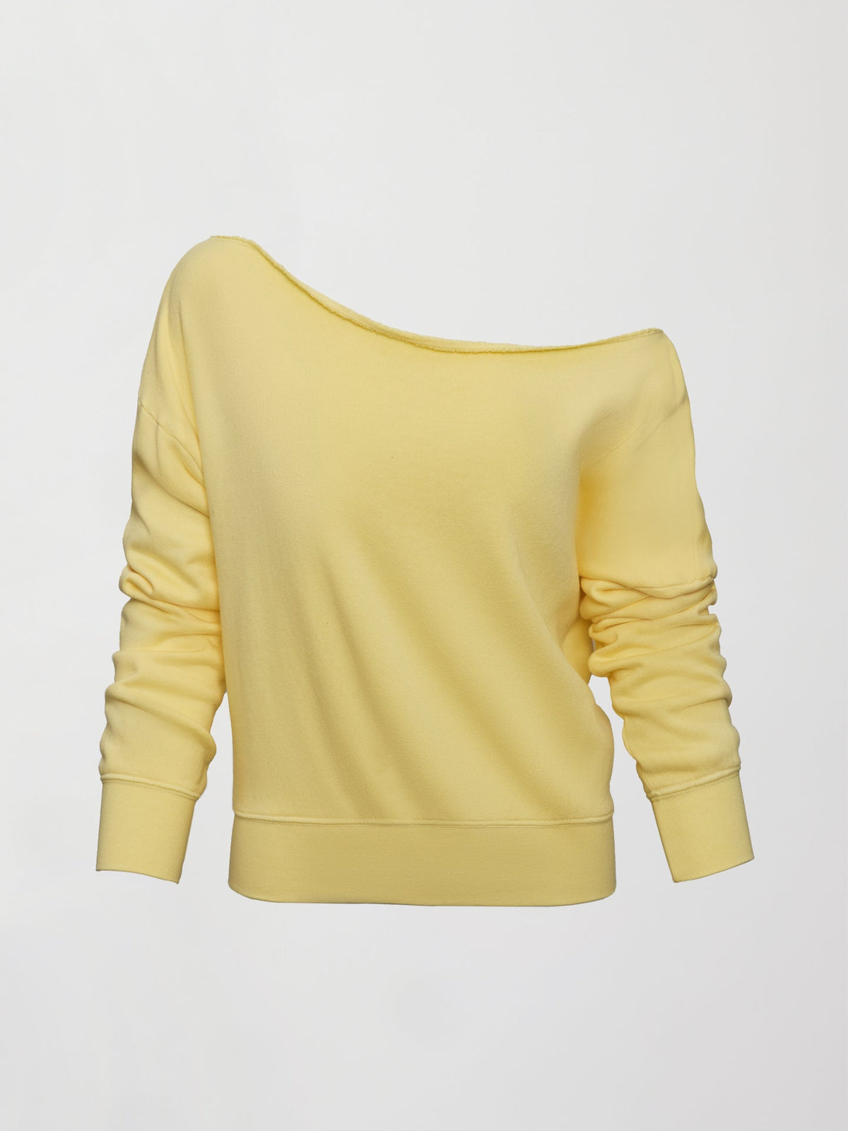 Off Shoulder Sweatshirt in French Terry - Banana