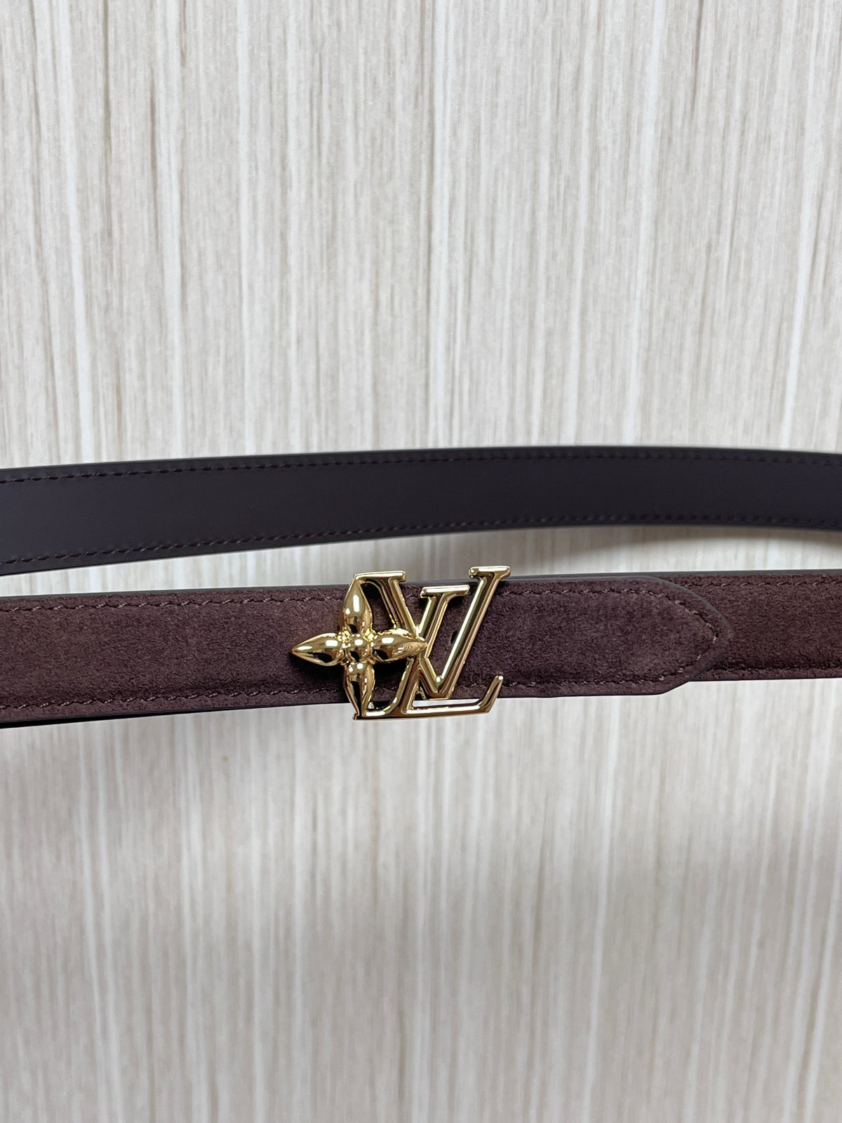 Louis Vuitton LV Bloom 30MM Reversible Belt Suede Brown