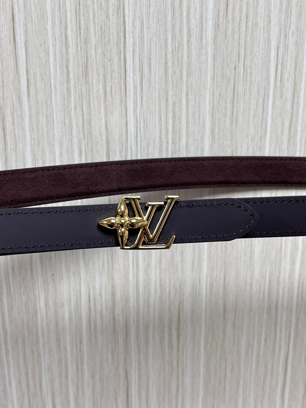 Louis Vuitton LV Bloom 30MM Reversible Belt Suede Brown