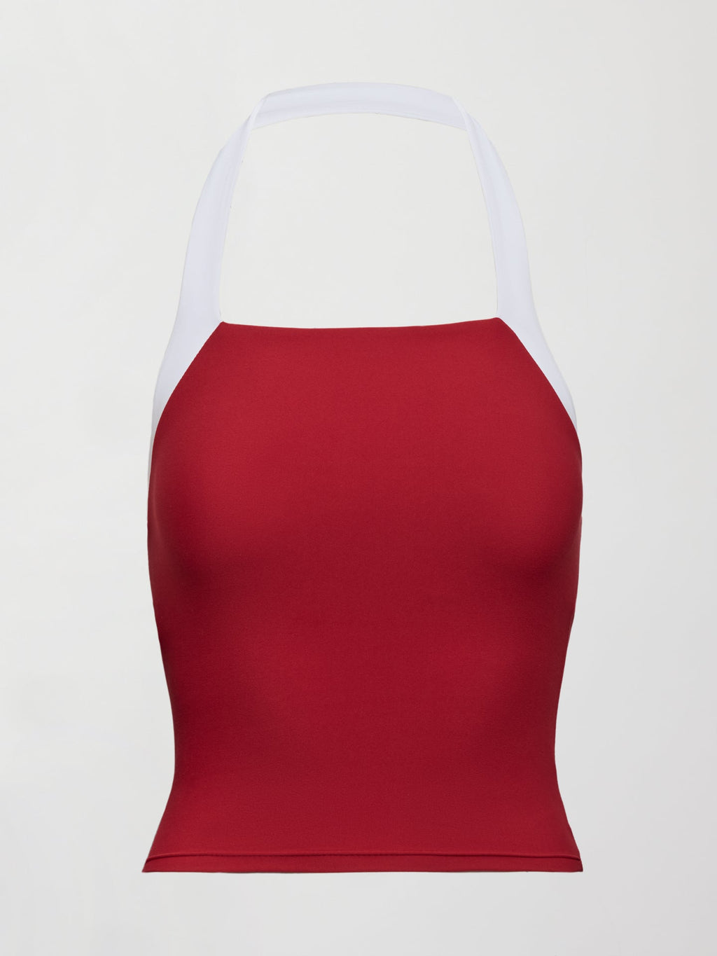 Colorblock Halter Tank in Melt - Cherry Red/White