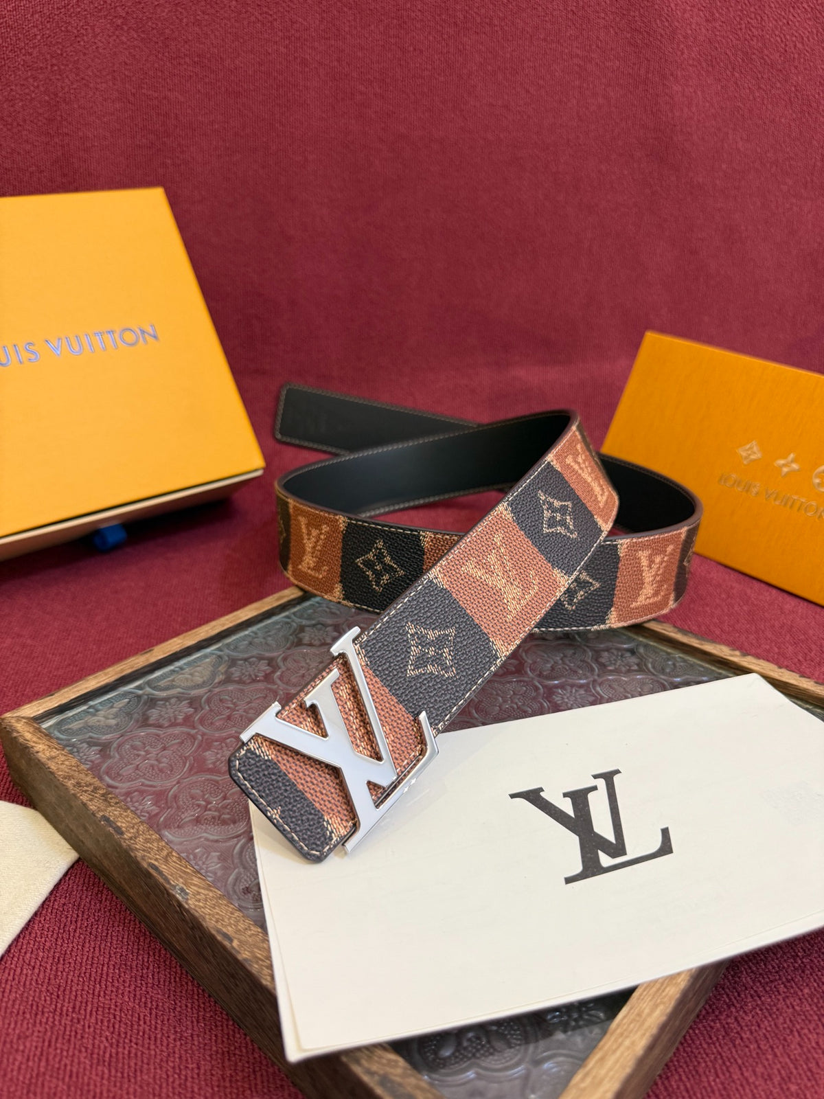 Louis Vuitton LV Initiales College Monogram Heritage 40MM Reversible Belt