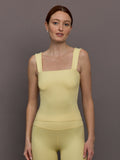 Square Neck Tank in Ribbed Melt - Banana
