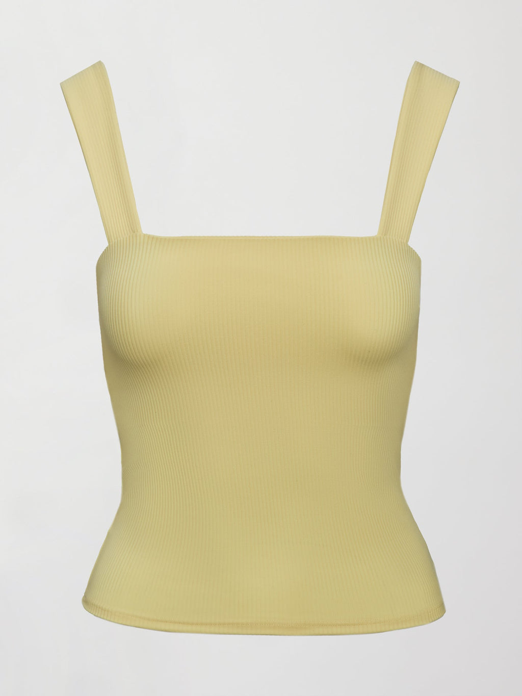 Square Neck Tank in Ribbed Melt - Banana
