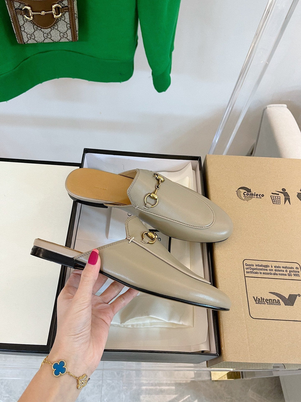 GG SLIPPER MULES BEIGE