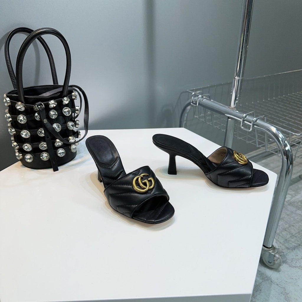 GG SANDALS HIGH-HEELED BLACK