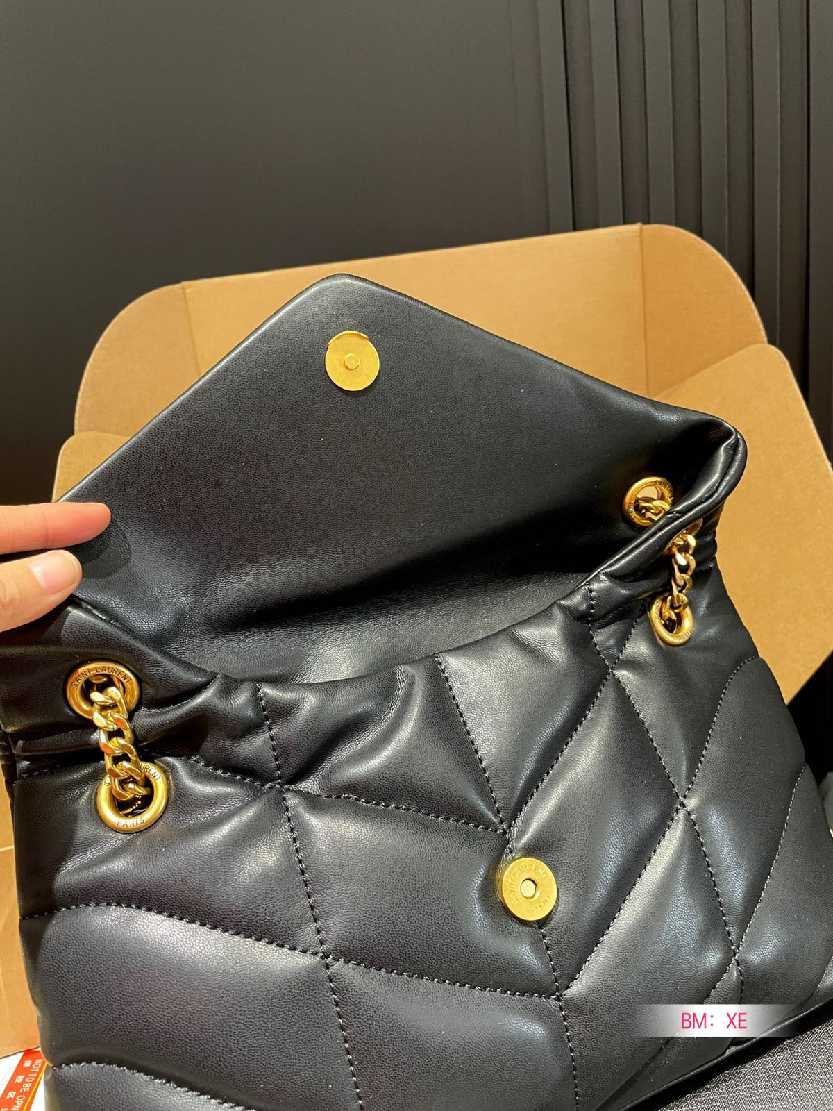 Y PUFFER SMALL SIZE BAG IN QUILTED LAMBSKIN Size: 28*17 CM
