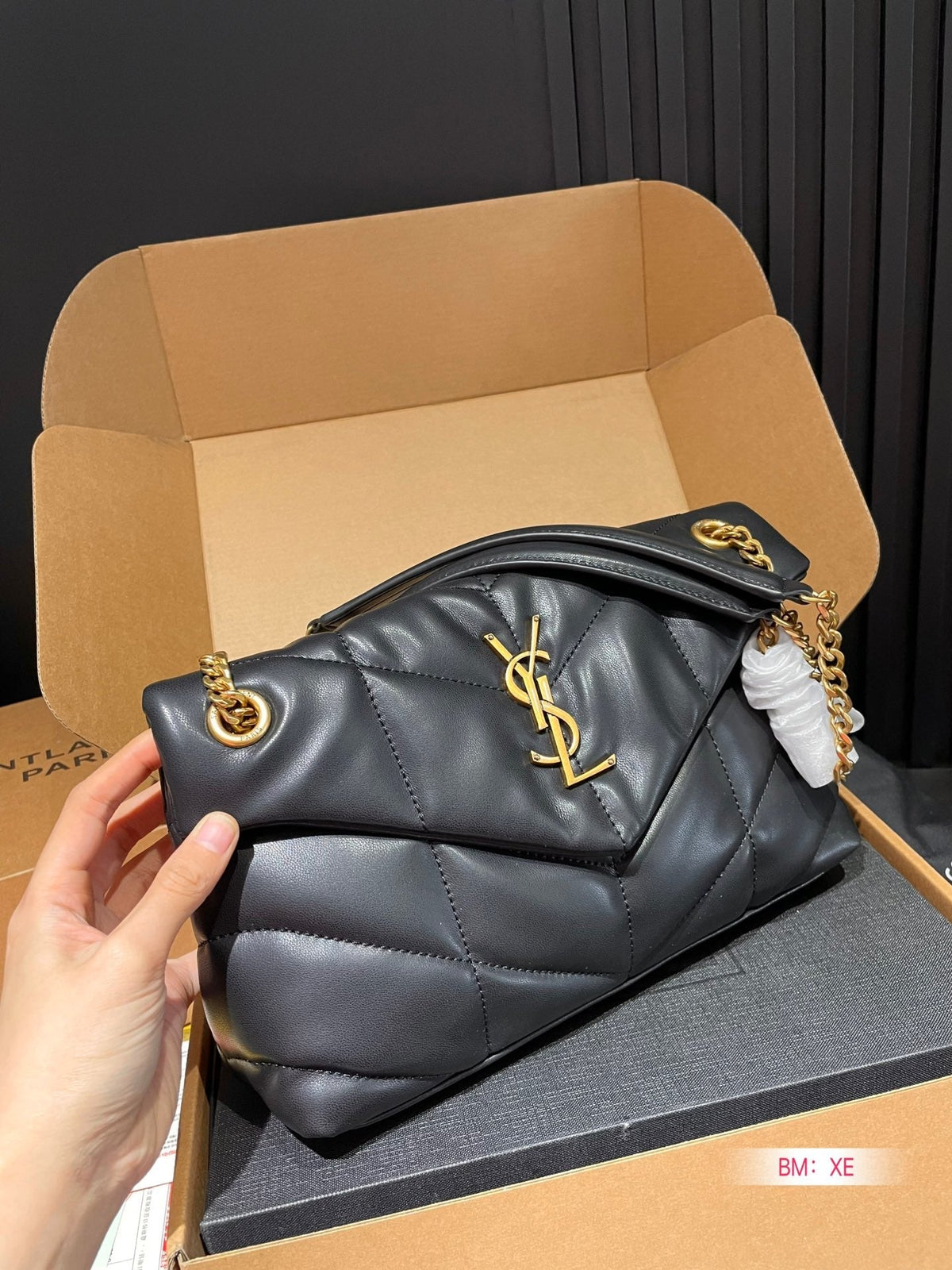 Y PUFFER SMALL SIZE BAG IN QUILTED LAMBSKIN Size: 28*17 CM