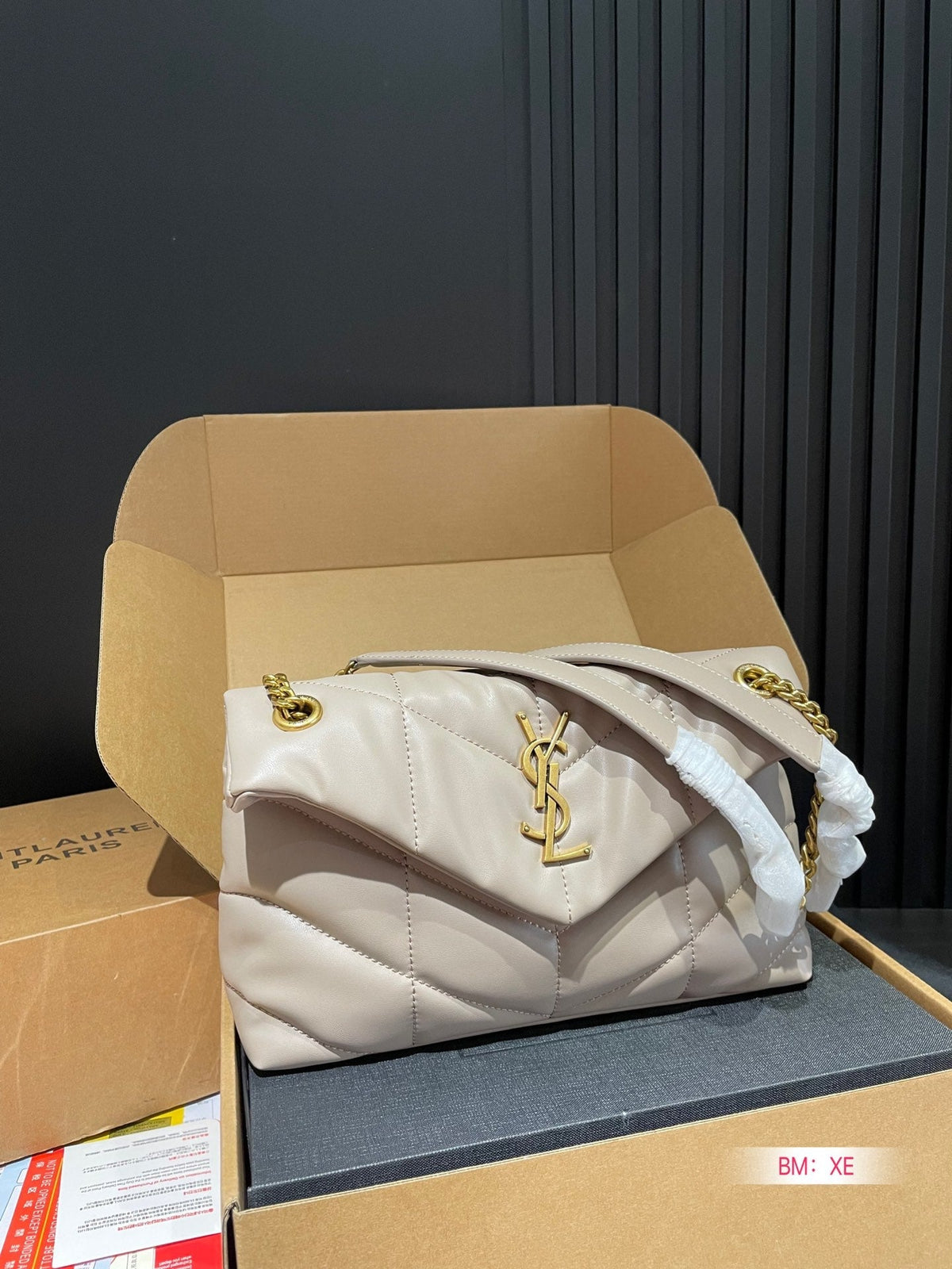 Y PUFFER SMALL SIZE BAG IN QUILTED LAMBSKIN Size: 28*17 CM