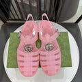 GG Sandals with Double G Light Pink Sliver TPU 818204