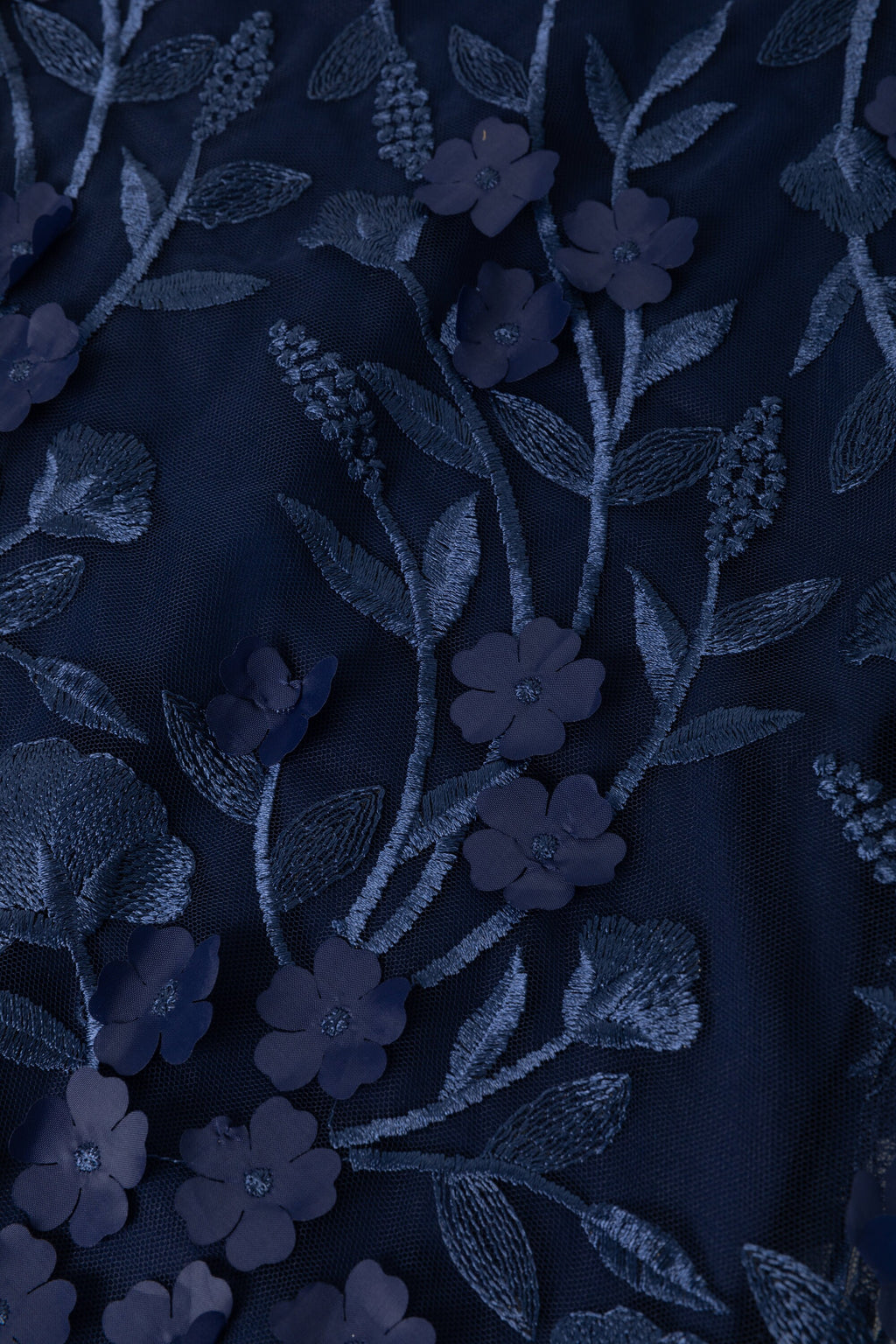 Midnight Navy Embroidered Evening Dress, Cocktail Party