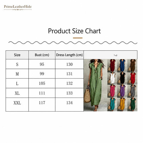 Boho Maxi Shirt Dress V-Neck Loose Fit Beach Kaftan Summer Vacation Casual Flowy Sundress