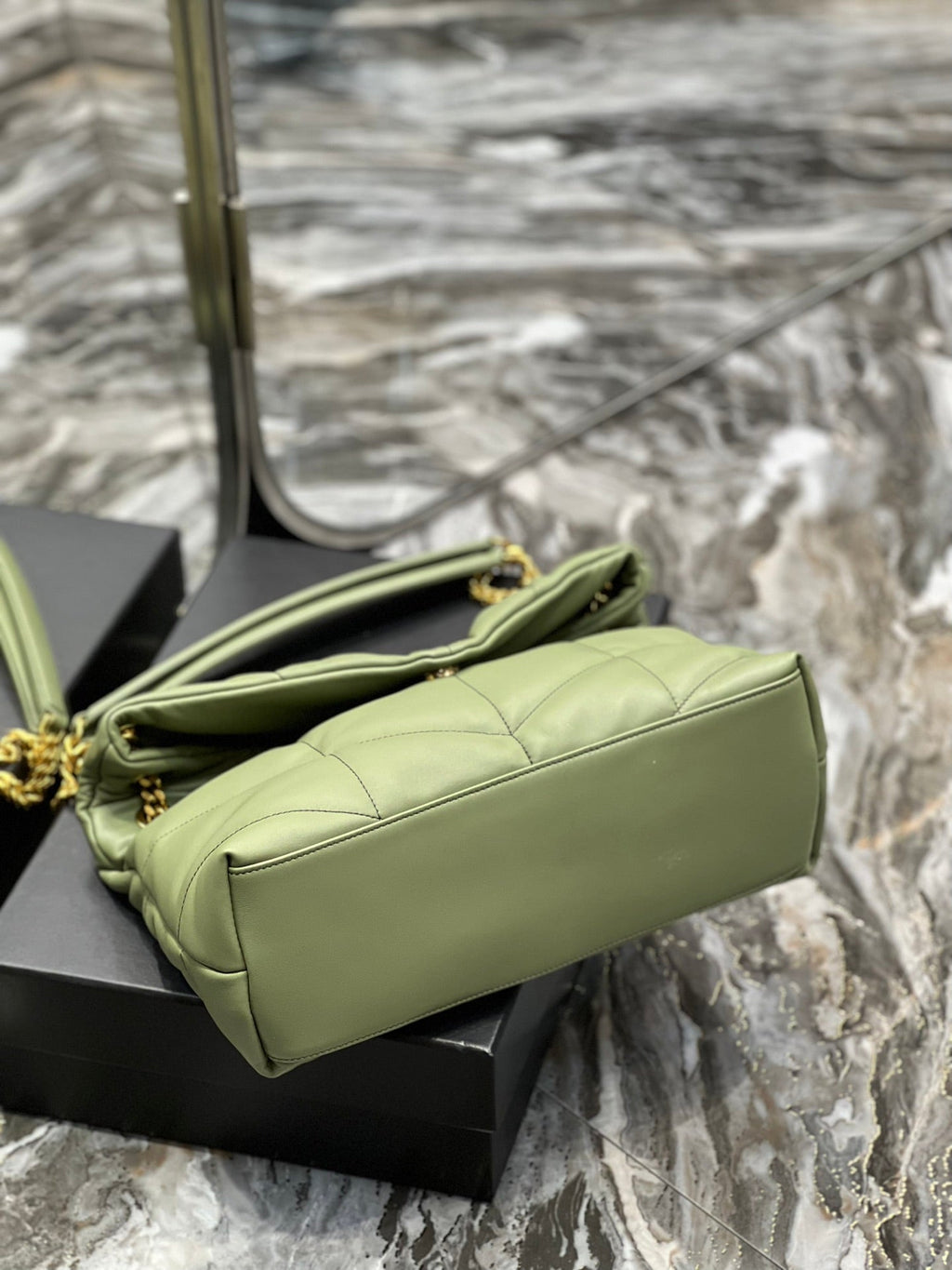 Y PUFFER MEDIUM BAG IN QUILTED LAMBSKIN