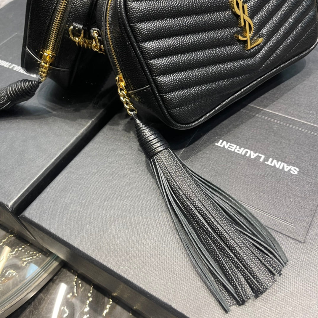Y Lou Mini Bag In Quilted  Grain  De Poudre Embossed Leather
