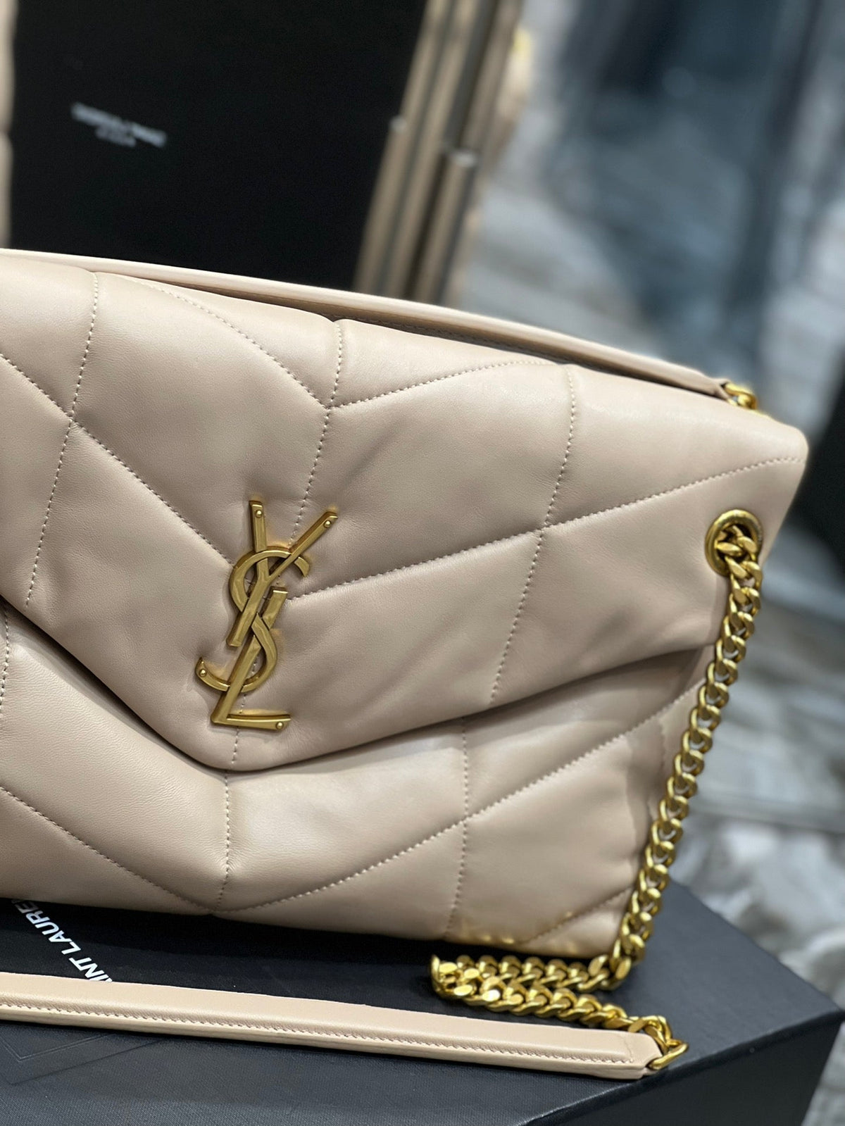 Y PUFFER MEDIUM BAG IN QUILTED LAMBSKIN