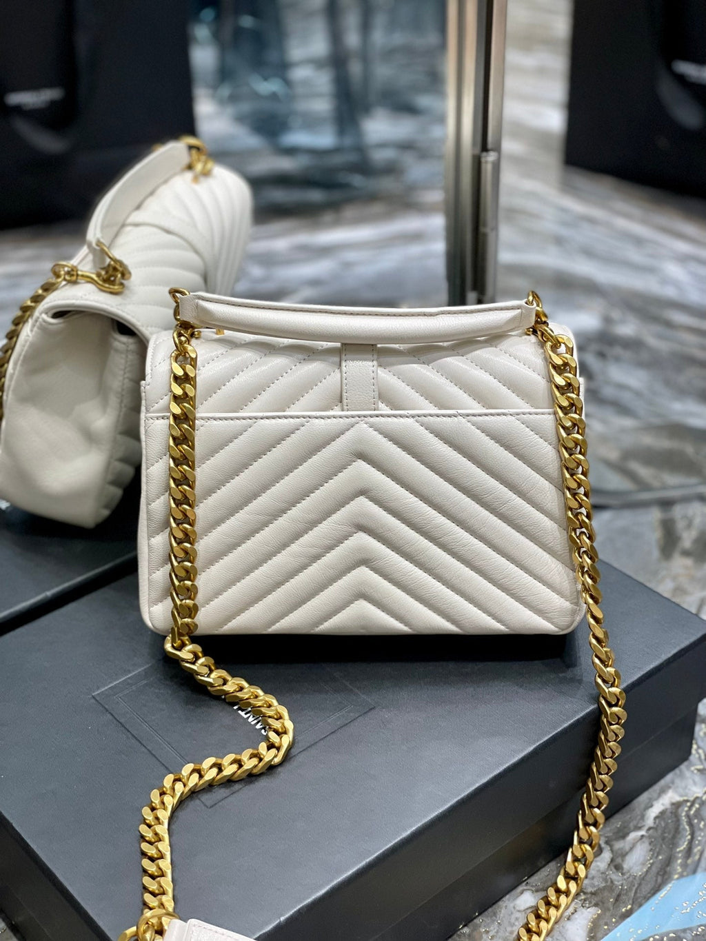 Y College Medium Quilted leather Bag