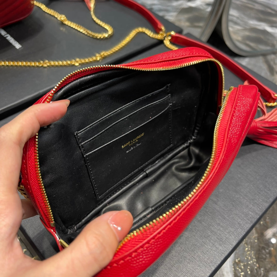 Y Lou Mini Bag In Quilted  Grain  De Poudre Embossed Leather