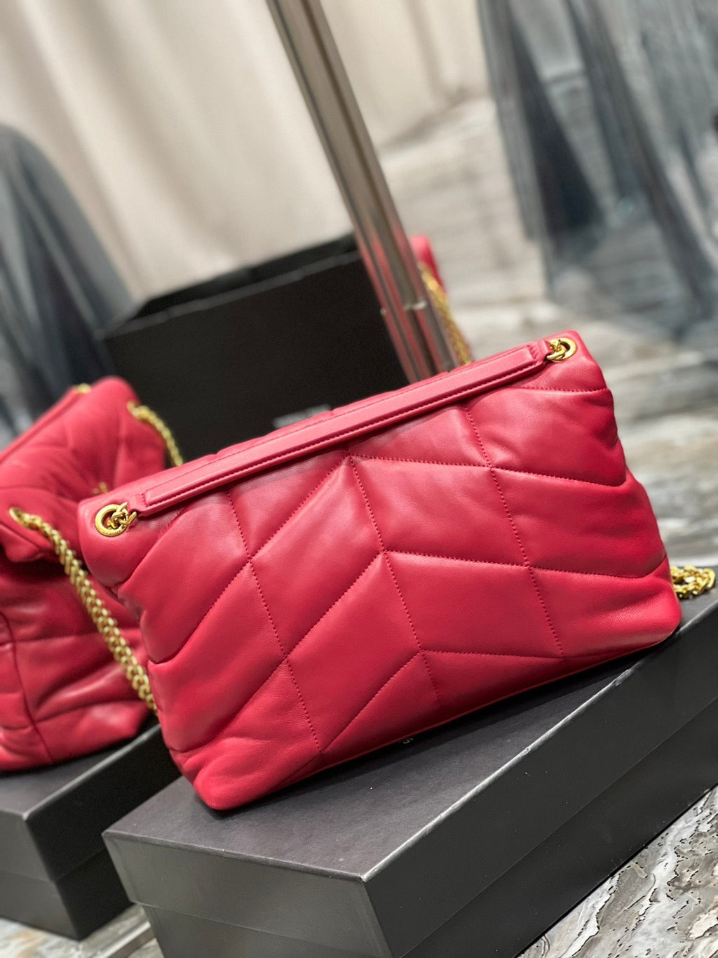 Y PUFFER MEDIUM BAG IN QUILTED LAMBSKIN