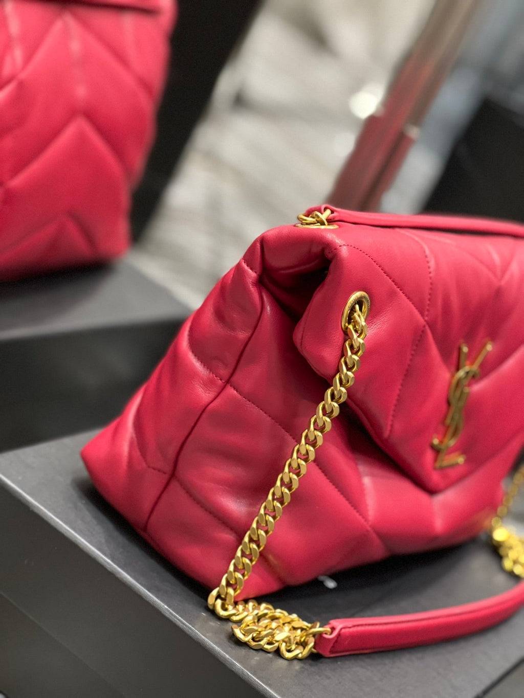 Y PUFFER MEDIUM BAG IN QUILTED LAMBSKIN
