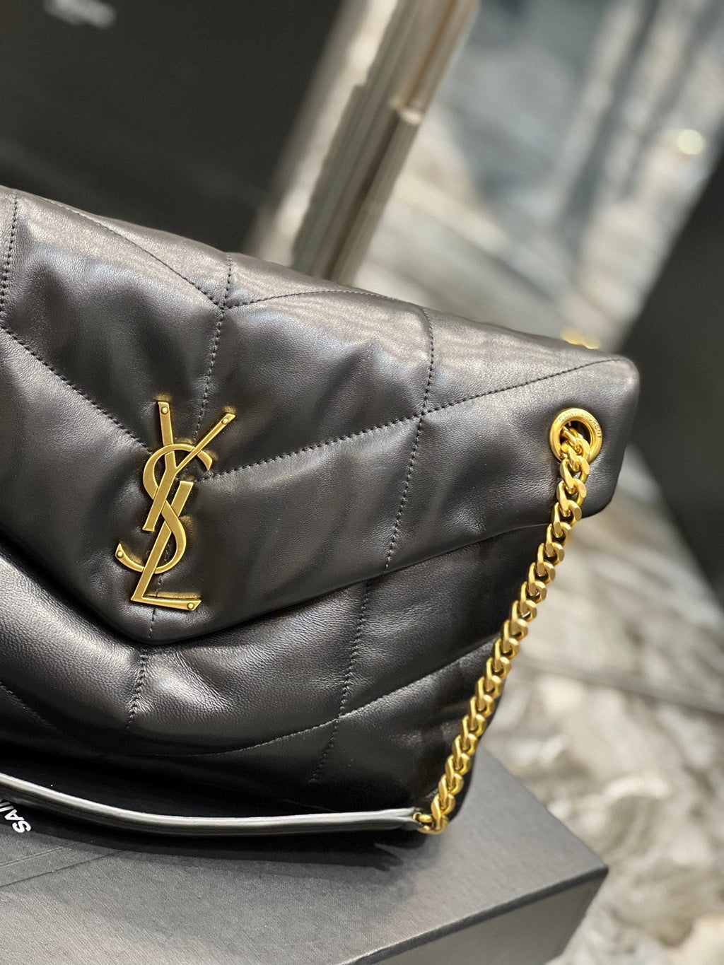 Y PUFFER MEDIUM BAG IN QUILTED LAMBSKIN