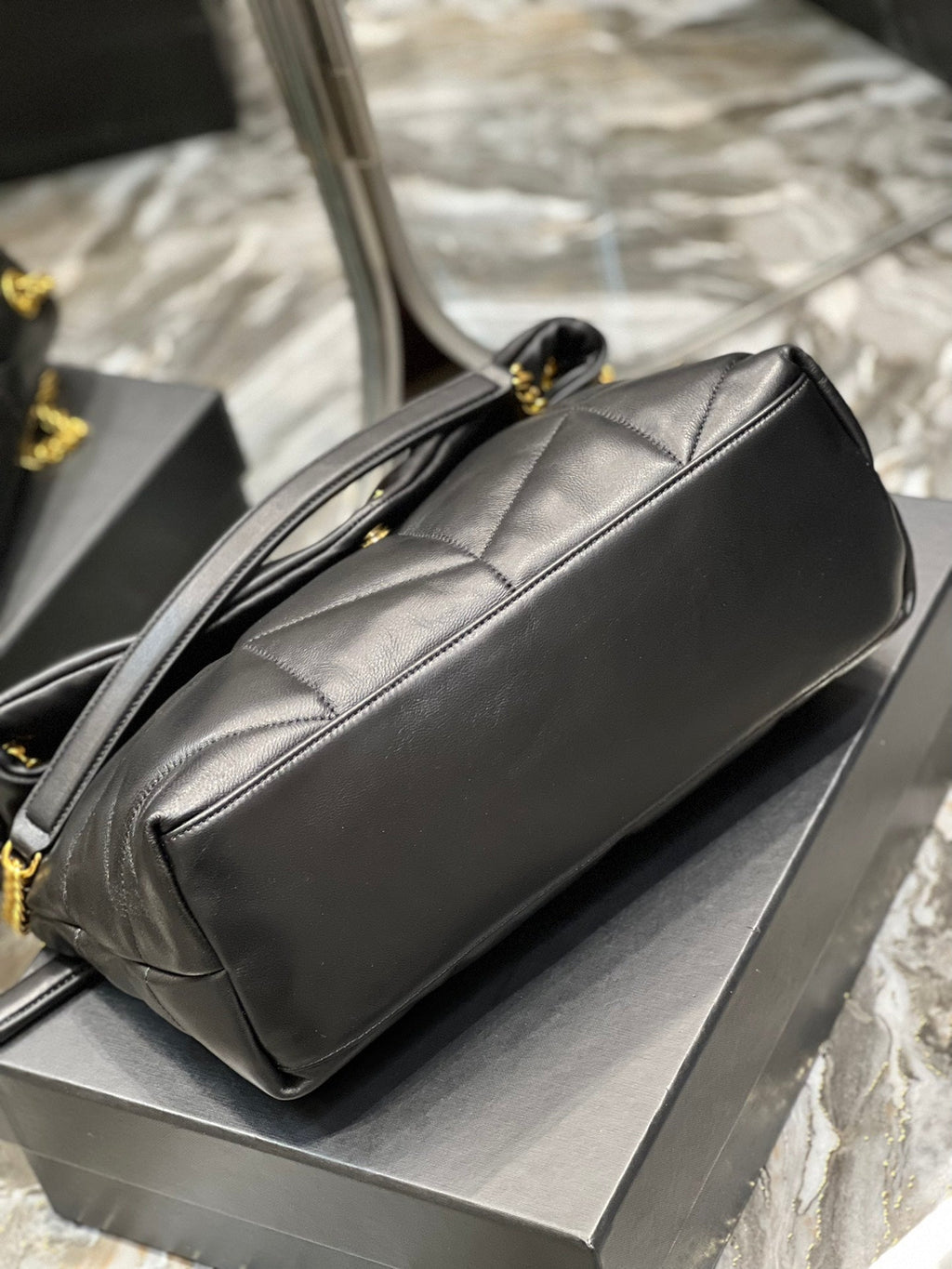 Y PUFFER MEDIUM BAG IN QUILTED LAMBSKIN