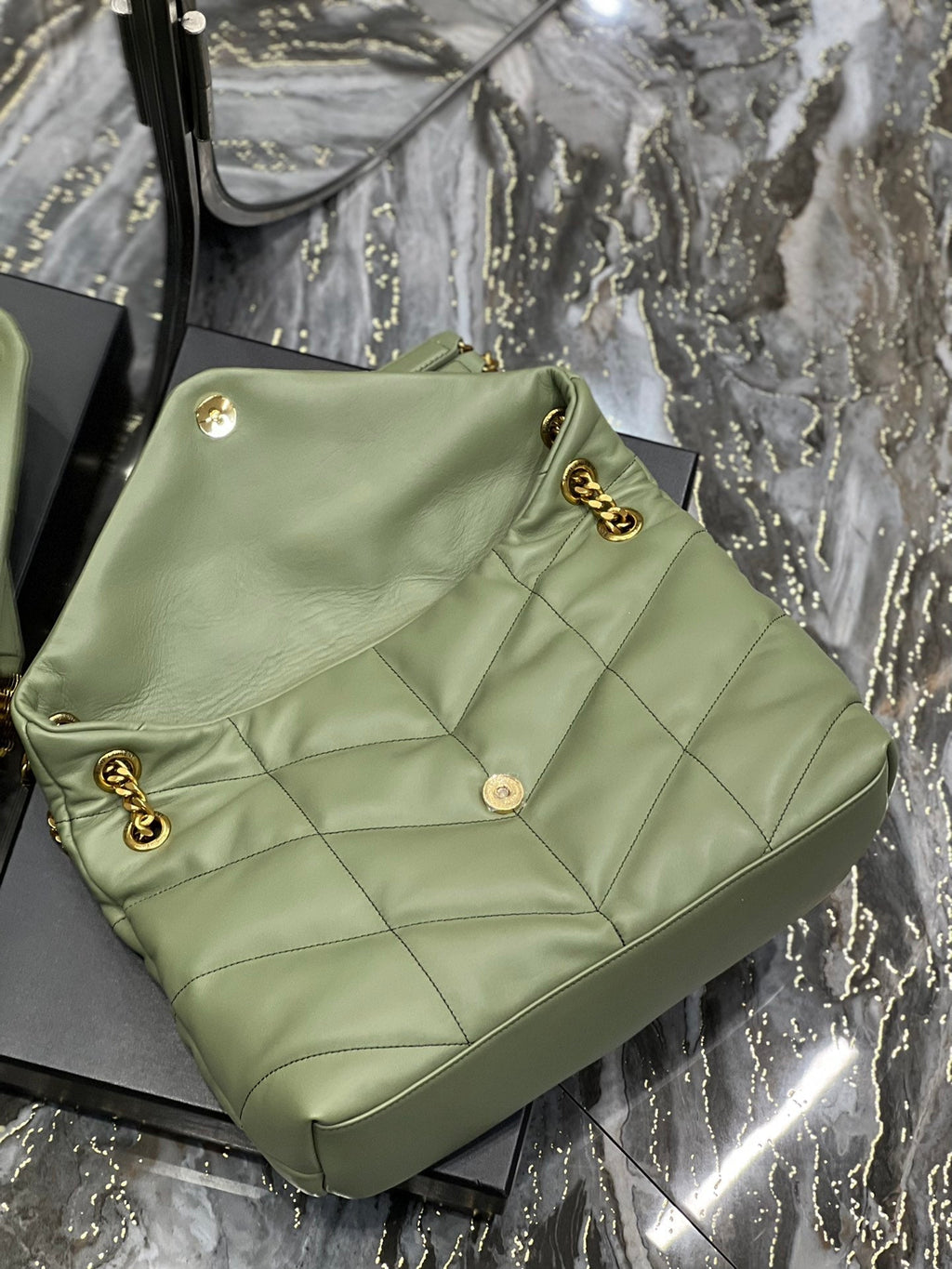 Y PUFFER MEDIUM BAG IN QUILTED LAMBSKIN