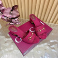 GG 26ss Chunky Heel Sandals 55 Double G Canvas