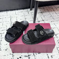 GG 26SS Sandals Black Suede Sheepskin 641461