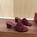 GG Interlocking G Cutout Sandals 5.5cm Burgundy Canvas 646506