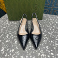 GG SIGNORIA 45 SLINGBACK PUMP BLACK CALFSKIN