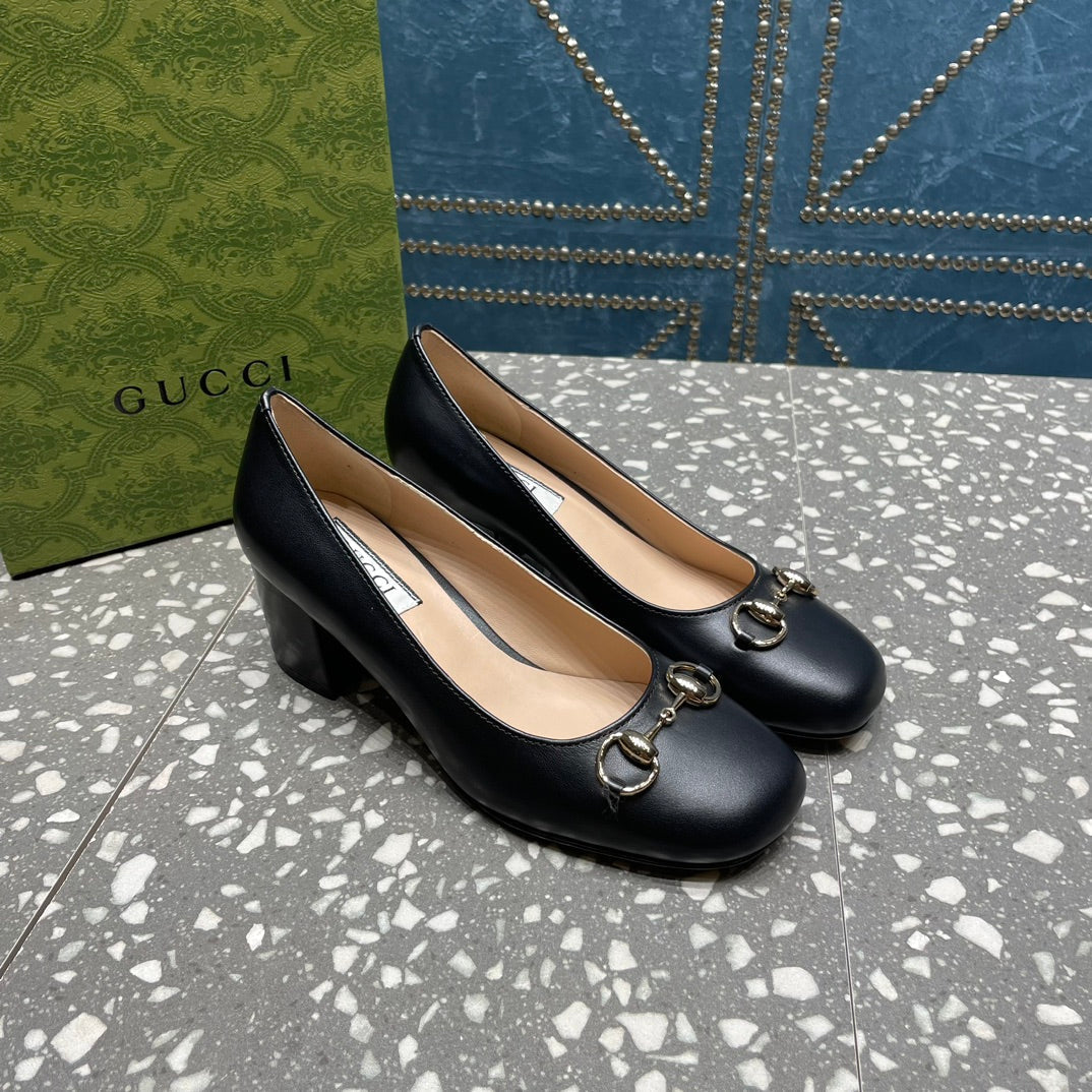 HIGH PUMP 55MM IN BLACK SHEEPSKIN
